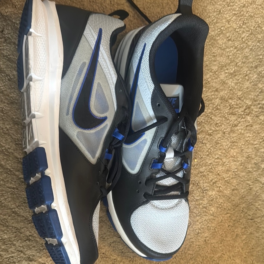 Nike Black and Blue Athletic Shoes with Modern Silhouette